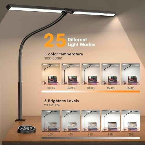 LED floor lamp with 25 different light modes and adjustable color temperature and brightness levels