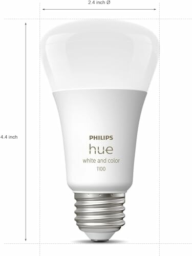 Philips Hue white and color smart bulb with dimensions