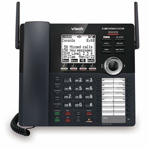 VTech 4-line business phone system with display and keypad